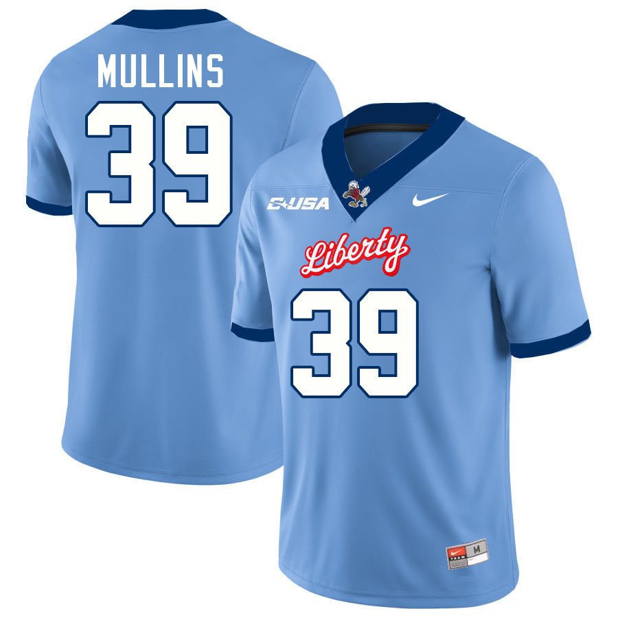 Liberty Flames #39 Dylan Mullins College Football Jerseys Stitched-Light Blue